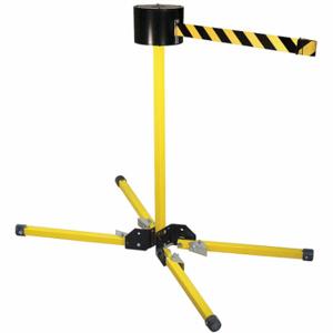 RETRACTA-BELT SM6500YW-BYD Barrier Post With Belt, Aluminum, Yellow, 41 1/2 Inch Post Height, 1 1/4 Inch Post Dia | CT8XJR 20YT87