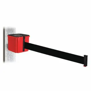 RETRACTA-BELT WH412RD30-BK-MM Retractable Belt Barrier, Black, Red, 30 ft Belt Length | CT8YRQ 52CY40