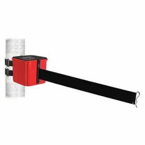 RETRACTA-BELT WH412RD15-BK-V Retractable Belt Barrier, Black, Red, 15 ft Belt Length | CT8YRF 52CX08