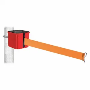 RETRACTA-BELT WH412RD15-OR-HC Retractable Belt Barrier, Orange, Red, 15 ft Belt Length | CT8YVT 52CX36