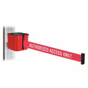 RETRACTA-BELT WH412RD25-AAO-MM Retractable Belt Barrier, Red, Authorized Access Only, Red, 25 ft Belt Length | CT8ZBV 52CX91