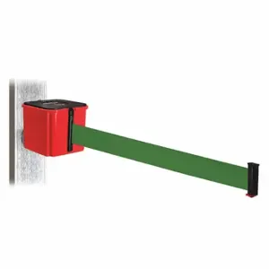 RETRACTA-BELT WH412RD15-GN-MM Retractable Belt Barrier, Green, Red, 15 ft Belt Length | CT8YUL 52CX31