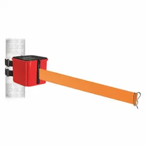 RETRACTA-BELT WH412RD25-OR-V Retractable Belt Barrier, Orange, Red, 25 ft Belt Length | CT8YWC 52CY23