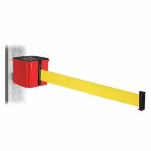 RETRACTA-BELT WH412RD25-YW-MM Retractable Belt Barrier, Yellow, Red, 25 ft Belt Length | CT8ZHQ 52CY31