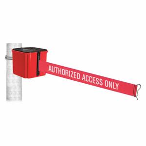 RETRACTA-BELT WH412RD20-AAO-HC Retractable Belt Barrier, Red, Authorized Access Only, Red, 20 ft Belt Length | CT8ZBP 52CX48