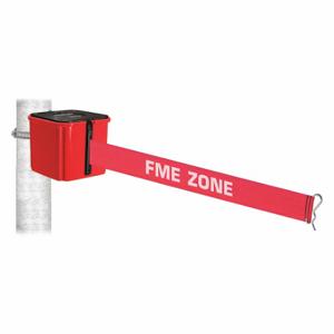 RETRACTA-BELT WH412RD30-FME-HC einziehbare Bandbarriere, rot mit weißem Text, FME-Zone, rot, 30 Fuß Bandlänge | CT8YZR 52CY57