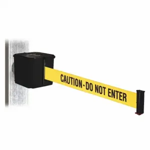 RETRACTA-BELT WH412SB15-CAU-MM Retractable Belt Barrier, Yellow With Black Text, Black | CT8ZEC 48VZ35