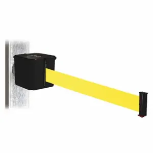 RETRACTA-BELT WH412SB15-YW-MM Retractable Belt Barrier, Yellow, Black, 15 ft Belt Length | CT8ZJR 48VY56