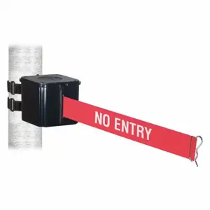 RETRACTA-BELT WH412SB20-NE-V Retractable Belt Barrier, Red With White Text, No Entry, Black, 20 ft Belt Length | CT8YZU 48WA03