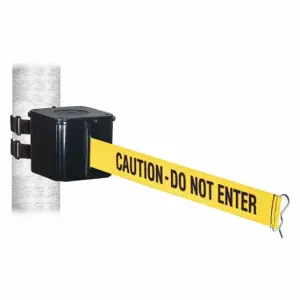 RETRACTA-BELT WH412SB25-CAU-V Retractable Belt Barrier, Yellow With Black Text, Black | CT8ZDY 48VZ52