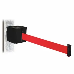 RETRACTA-BELT WH412SB25-RD-MM Retractable Belt Barrier, Red, Black, 25 ft Belt Length | CT8ZCC 48VY34