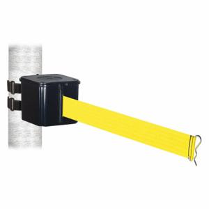 RETRACTA-BELT WH412SB25-YW-V Retractable Belt Barrier, Yellow, Black, 25 ft Belt Length | CT8ZGX 48VY73