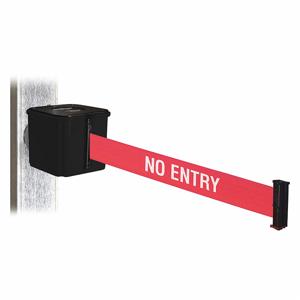 RETRACTA-BELT WH412SB30-NE-MM Retractable Belt Barrier, Red With White Text, No Entry, Black, 30 ft Belt Length | CT8YZZ 48VZ93