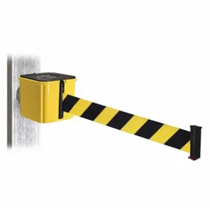 RETRACTA-BELT WH412YW15-BYD-MM Retractable Belt Barrier, Black And Yellow Diagonal Striped, Yellow, 15 ft Belt Length | CT8YPR 48VY83