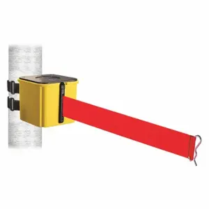 RETRACTA-BELT WH412YW15-RD-V Retractable Belt Barrier, Red, Yellow, 15 ft Belt Length | CT8ZDE 48VY44