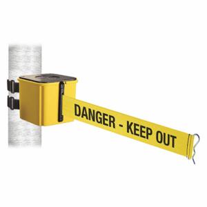 RETRACTA-BELT WH412YW20-DKO-V Retractable Belt Barrier, Yellow With Black Text, Danger - Keep Out, Yellow | CT8ZFQ 48VZ77