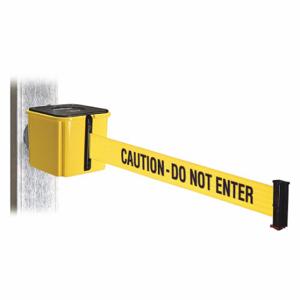 RETRACTA-BELT WH412YW25-CAU-MM Retractable Belt Barrier, Yellow With Black Text, Yellow | CT8ZGL 48VZ40