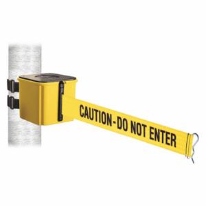 RETRACTA-BELT WH412YW25-CAU-V Retractable Belt Barrier, Yellow With Black Text, Yellow | CT8ZGN 48VZ53