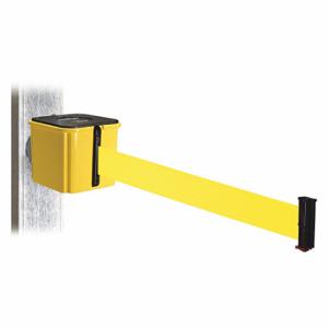RETRACTA-BELT WH412YW25-YW-MM Retractable Belt Barrier, Yellow, Yellow, 25 ft Belt Length | CT8ZKL 48VY61