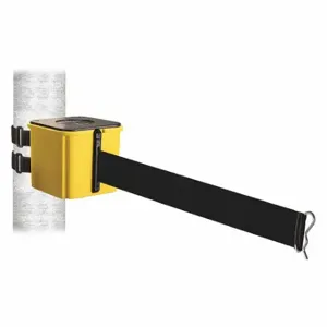 RETRACTA-BELT WH412YW20-BK-V Retractable Belt Barrier, Black, Yellow, 20 ft Belt Length | CT8YRW 48VY20