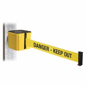 RETRACTA-BELT WH412YW30-DKO-MM Retractable Belt Barrier, Yellow With Black Text, Danger - Keep Out, Yellow | CT8ZFM 48VZ68