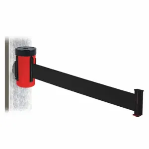 RETRACTA-BELT WH700RD-BK-MM Retractable Belt Barrier, Black, Powder Coated, 10 ft Belt Length | CT8YQY 48VY01