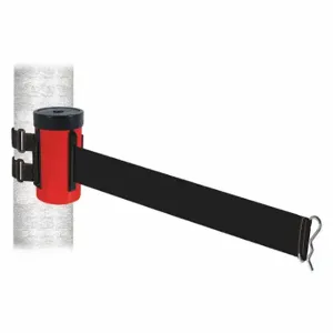 RETRACTA-BELT WH700RD-BK-V Retractable Belt Barrier, Black, Powder Coated, 10 ft Belt Length | CT8YQX 48VY14