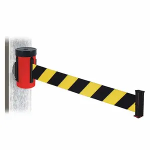 RETRACTA-BELT WH700RD-BYD-MM Retractable Belt Barrier, Black And Yellow Diagonal Striped, Powder Coated | CT8YNR 48VY79