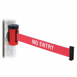 RETRACTA-BELT WH700RD-NE-MM Retractable Belt Barrier, Red With White Text, No Entry, Powder Coated, 10 ft Belt Length | CT8ZAD 48VZ84