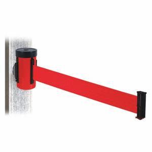 RETRACTA-BELT WH700RD-RD-MM Retractable Belt Barrier, Red, Powder Coated, 10 ft Belt Length | CT8ZKF 48VY27