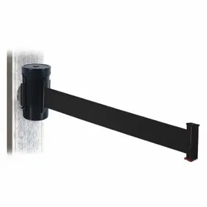 RETRACTA-BELT WH700SB-BK-MM Retractable Belt Barrier, Black, Powder Coated, 10 ft Belt Length | CT8YRC 48VX98