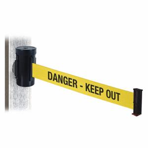 RETRACTA-BELT WH700SB-DKO-MM Retractable Belt Barrier, Yellow With Black Text, Danger - Keep Out, Powder Coated | CT8ZJT 48VZ56