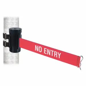 RETRACTA-BELT WH700SB-NE-V Retractable Belt Barrier, Red With White Text, No Entry, Powder Coated, 10 ft Belt Length | CT8ZLB 48VZ95