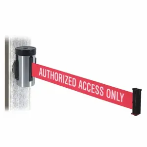 RETRACTA-BELT WH700SS-AAO-MM Retractable Belt Barrier, Red With White Text, Authorized Access Only, 10 ft Belt Length | CT8YYF 48WA13