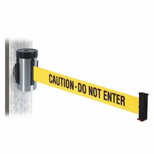 RETRACTA-BELT WH700SS-CAU-MM Retractable Belt Barrier, Yellow With Black Text | CT8ZDP 48VZ34