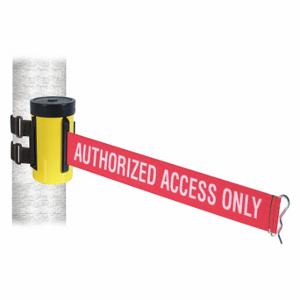 RETRACTA-BELT WH700YW-AAO-V Retractable Belt Barrier, Red With White Text, Authorized Access Only, Powder Coated | CT8YYT 48WA23