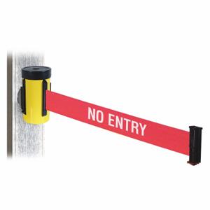 RETRACTA-BELT WH700YW-NE-MM Retractable Belt Barrier, Red With White Text, No Entry, Powder Coated, 10 ft Belt Length | CT8ZAA 48VZ83