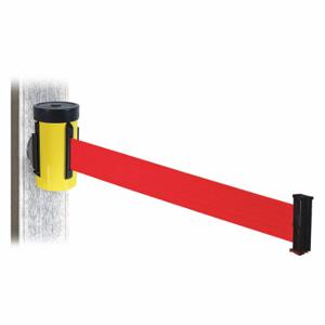 RETRACTA-BELT WH700YW-RD-MM Retractable Belt Barrier, Red, Powder Coated, 10 ft Belt Length | CT8ZCG 48VY26