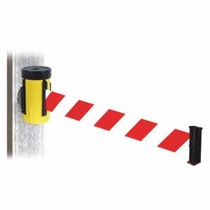 RETRACTA-BELT WH700YW-RWD-MM Retractable Belt Barrier, Red And White Diagonal Striped, Powder Coated | CT8YWR 48VZ05