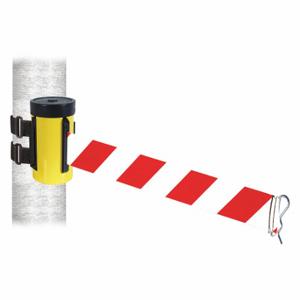 RETRACTA-BELT WH700YW-RWD-V Retractable Belt Barrier, Red And White Diagonal Striped, Powder Coated | CT8YWW 48VZ18