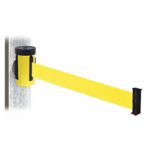 RETRACTA-BELT WH700YW-YW-MM Retractable Belt Barrier, Yellow, Powder Coated, 10 ft Belt Length | CT8ZHD 48VY52