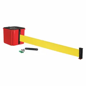 RETRACTA-BELT WM412RD25-YW-RE Retractable Belt Barrier, Yellow, Red, 25 ft Belt Length | CT8ZHP 52CZ25