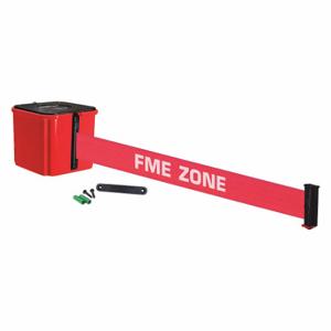 RETRACTA-BELT WM412RD30-FME-RE Retractable Belt Barrier, Red With White Text, Fme Zone, Red, 30 ft Belt Length | CT8YZN 52CZ34