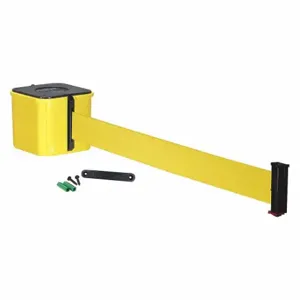 RETRACTA-BELT WM412YW30-YW-RE Wall Mounted Retractable Belt Barrier, Yellow, Yellow, 30 ft Belt Length | CT8ZMA 40CL31