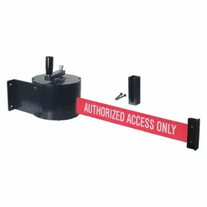 RETRACTA-BELT WM5000-AAO-HDRE Wall Mounted Retractable Belt Barrier, Red With White Text, Authorized Access Only | CT8ZLX 40CL80