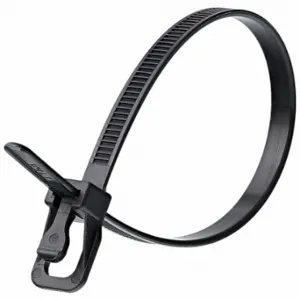 RETYZ EVT-H08BK-TA Releasable Cable Tie, Heat Stabilized, 8 Inch Length, Black, Max. 55 mm Bundle Dia | CT8ZVR 800DU5