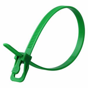 RETYZ EVT-S06GN-TA Releasable Cable Tie, 6 Inch Length, Green, Max. 38 mm Bundle Dia, 50 Lb Tensile Strength | CT8ZUD 800DW4