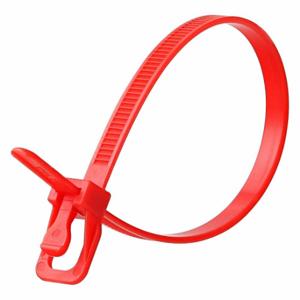 RETYZ EVT-S10RD-HA Releasable Cable Tie, 10 Inch Length, Red, Max. 71 mm Bundle Dia, 50 Lb Tensile Strength | CT8ZNE 800ED4