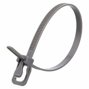 RETYZ EVT-S14GY-HA Releasable Cable Tie, 14 Inch Length, Gray, Max. 87 mm Bundle Dia, 50 Lb Tensile Strength | CT8ZQD 800EH5