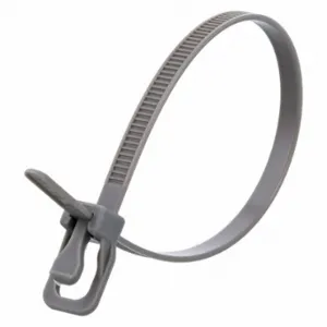 RETYZ EVT-S08GY-TA Releasable Cable Tie, 8 Inch Length, Gray, Max. 55 mm Bundle Dia, 50 Lb Tensile Strength | CT8ZUZ 800DZ1